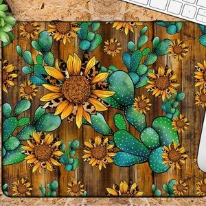 Sunflower, cactus mouse pad